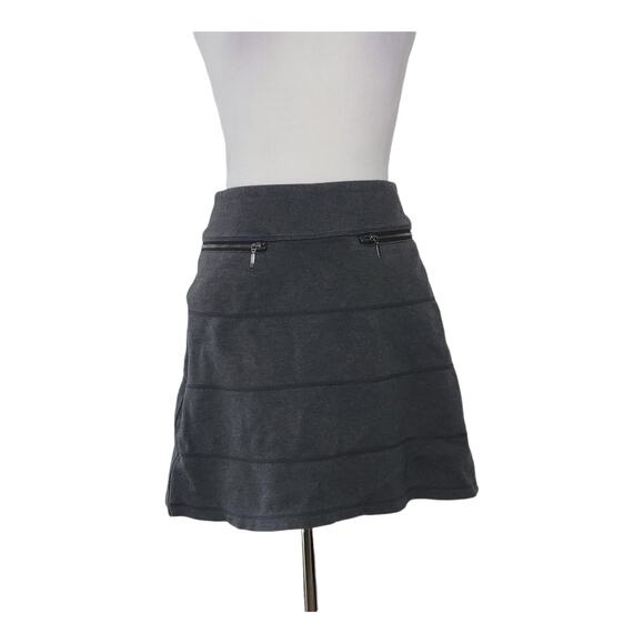 Athleta Strata Skirt A-Line Gray Cotton Zip Pockets Elastic Waist XS - Picture 2 of 12